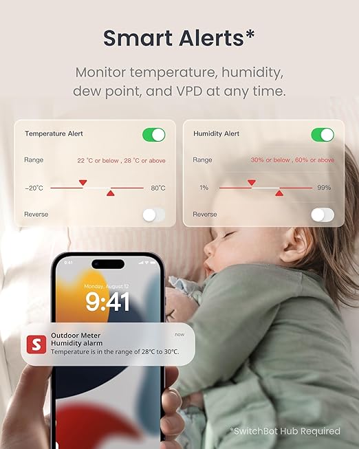 Bluetooth Hygrometer Thermometer, IP65 Indoor Outdoor Humidity Sensor - Image 4