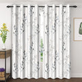 White Leaves Blackout Curtains 84 Inches, Room Darkening Curtains by Unknown
