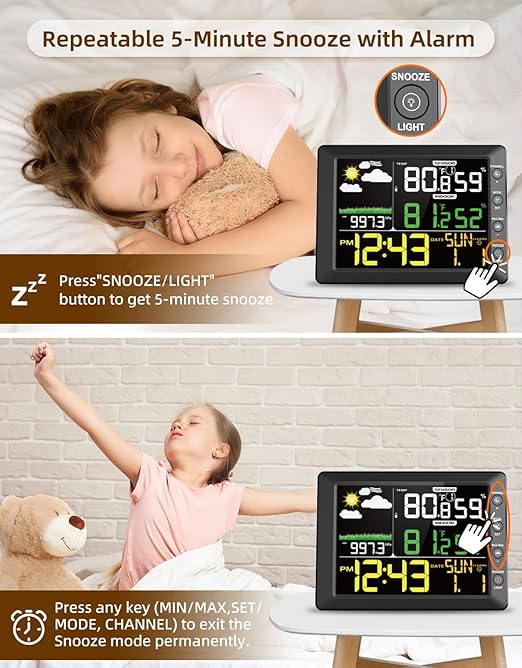 DOOMAY Indoor Outdoor Wireless Weather Station | Digital Thermometer Hygrometer - Image 6
