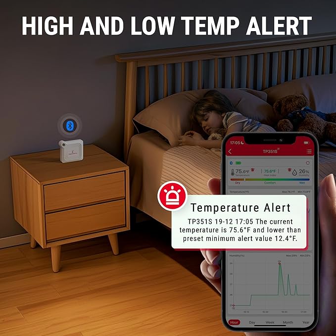 ThermoPro Bluetooth Thermometer Hygrometer, 260FT Range Temperature Sensor - Image 4
