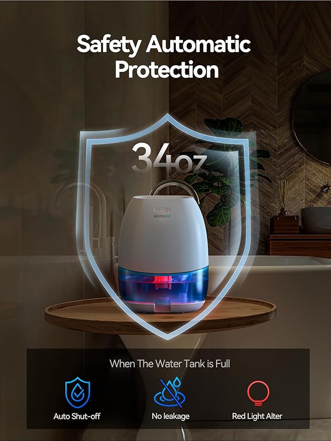 Dehumidifiers for Home, 34 oz Small Dehumidifier for Room, Quiet Dehumidifiers - Image 5