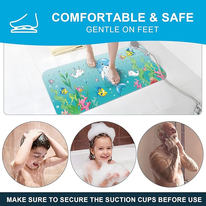 XIYUNTE Baby Bath Mat for Tub Non Slip Kids Bath Mat - Image 8