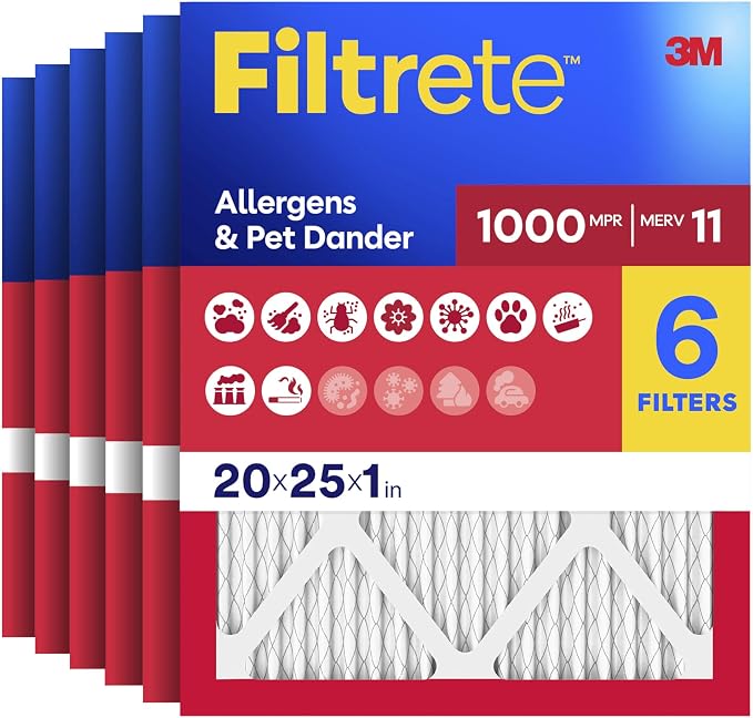 Filtrete 20x25x1 Air Filter, MERV 11, MPR 1000, Allergens and Pet Dander by Unknown