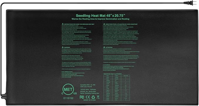 Seedling Heat Mat 48"x20.75", UL & MET-Certified Waterproof Plant Heating Pad by HYDGOOHO