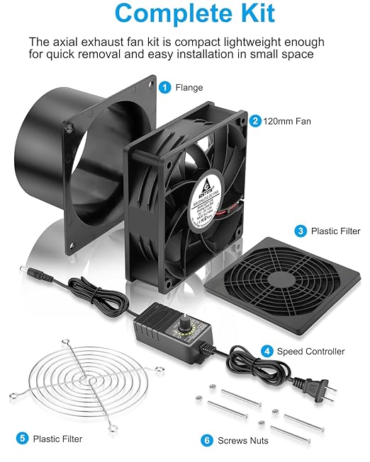 GDSTIME 120mm x 38mm 12V DC Axial Fan - Image 7