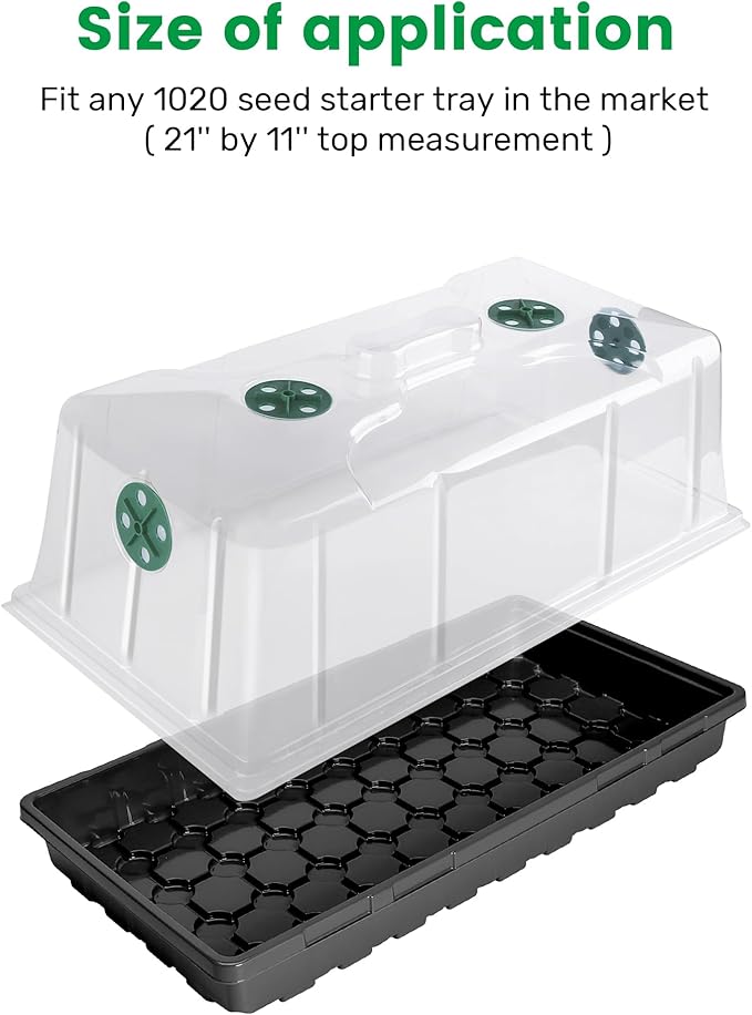 MIXC 10 Pack Humidity Dome 7" Tall Extra Strength, 1020 Growing Trays Cover - Image 2