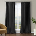 TWOPAGES Luxury Velvet Curtain Pinch Pleated Black Curtain 102 inch Long by TWOPAGES