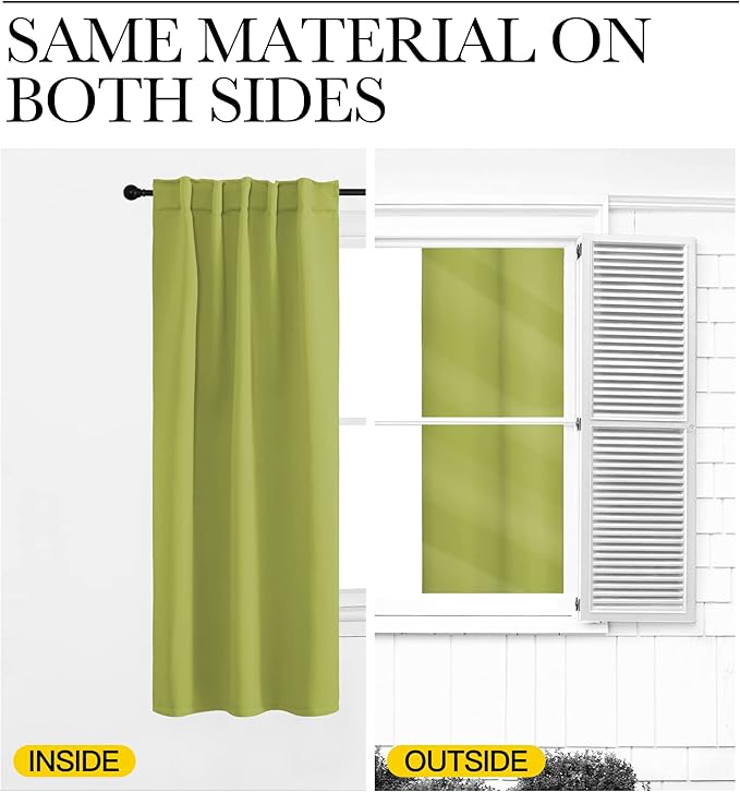 NICETOWN Green Curtains Blackout Drapery Panels - Image 6