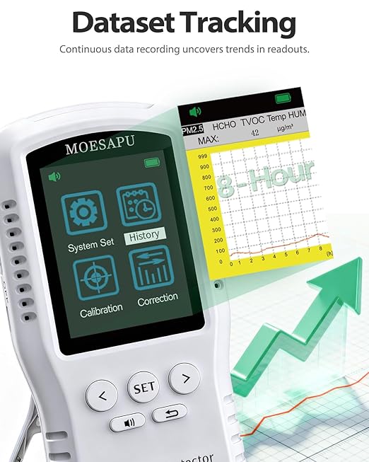 8-in-1 Air Quality Monitor, HCHO TVOC PM2.5 CO CO2 Detector, Formaldehyde Alarm - Image 7