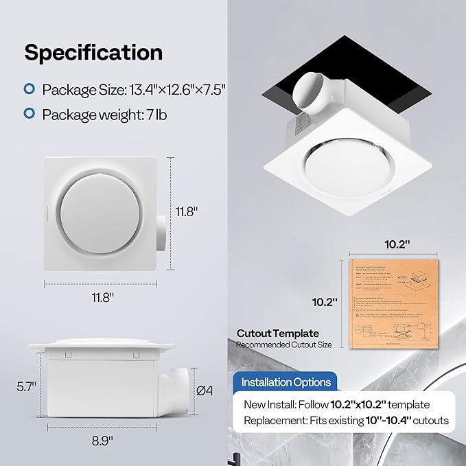 VIVOHOME Autoflow Bathroom Exhaust Fan - Image 7