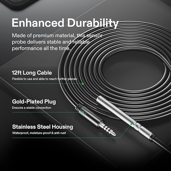 VIVOSUN Temperature & Humidity Sensor Probe, Waterproof Stainless Steel - Image 4