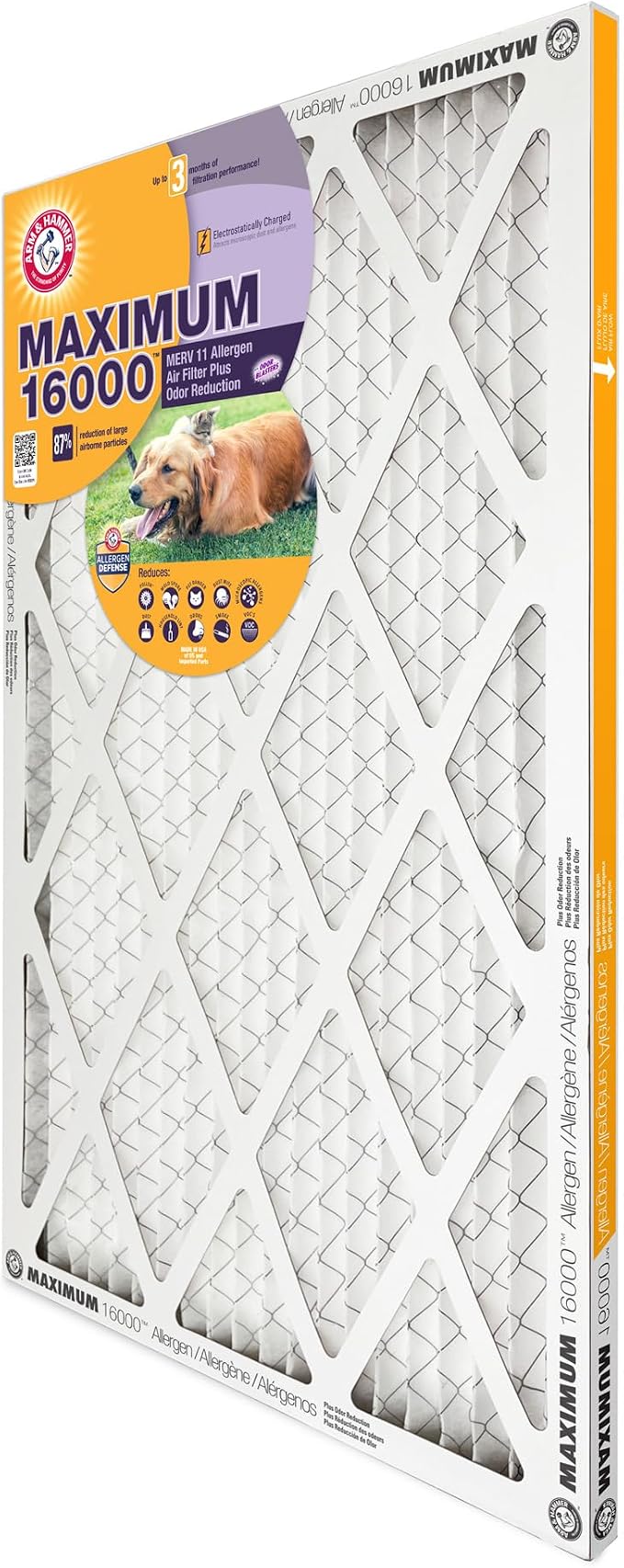 Arm & Hammer Max Allergen & Odor Reduction 14x25x1 Air and Furnace Filter - Image 3