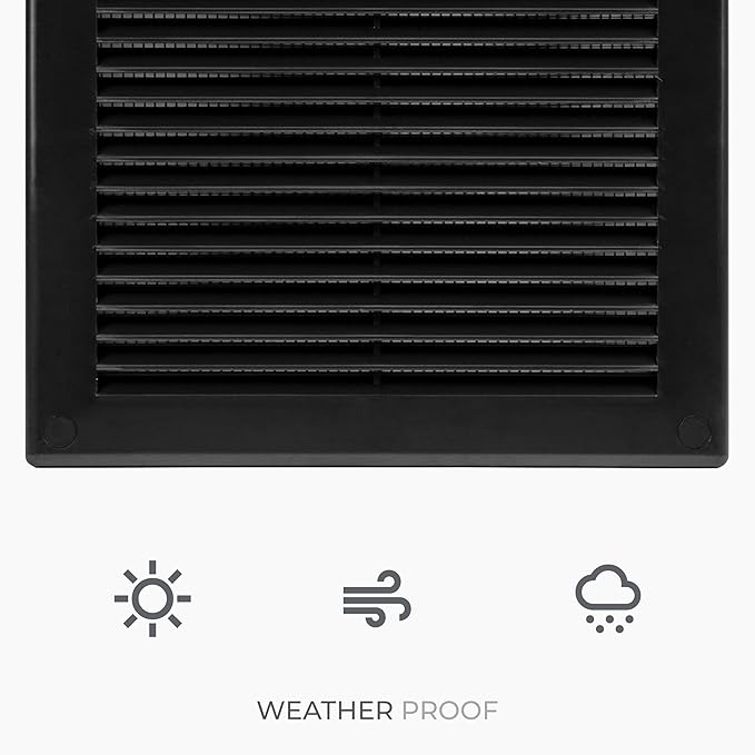 2-Pack 12" x 12" Square Air Vent Cover – Black Plastic Vent Deflector - Image 6
