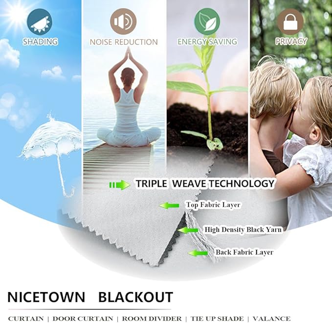 NICETOWN Room Darkening Window Treatment Curtain Energy Smart Thermal Insulated - Image 5