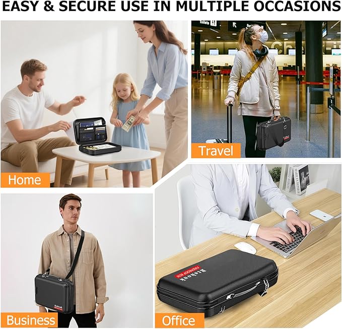 Fireproof Document Box with Lock & Shoulder Strap - Image 8