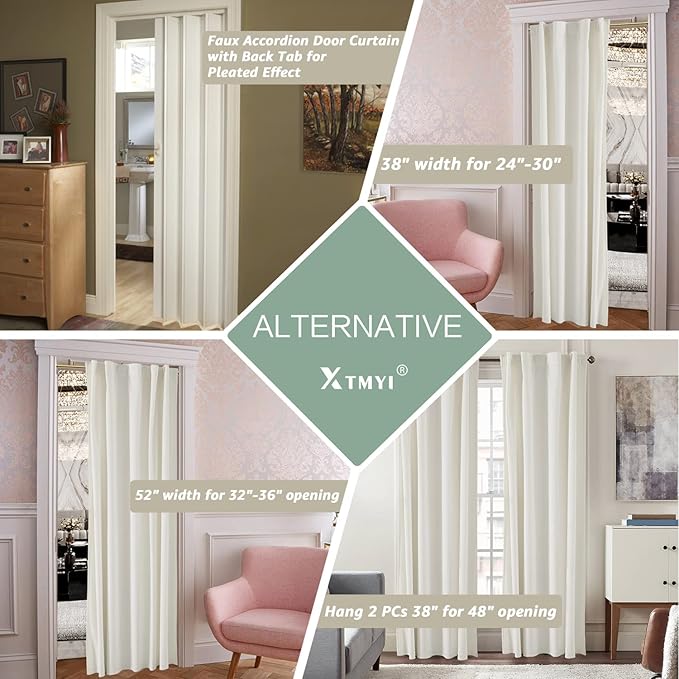 XTMYI Velvet Closet Curtain for Open Closet, Soft Doorway Curtain Panel - Image 2
