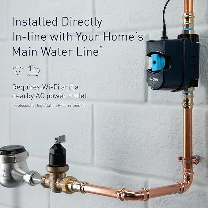 Moen Flo Smart Water Monitor and Automatic Shutoff Sensor, Wi-Fi Connected - Image 8