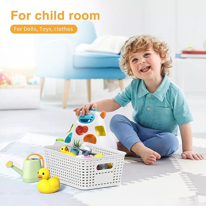 White Plastic Storage Baskets - Image 3