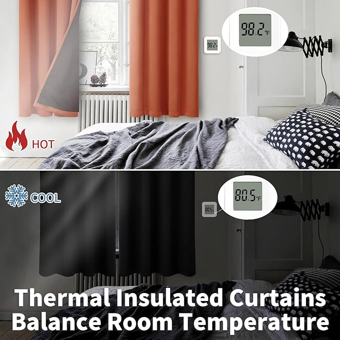 BGment Thermal Insulated 100% Blackout Curtains 84 Inch Length 2 Panels - Image 4