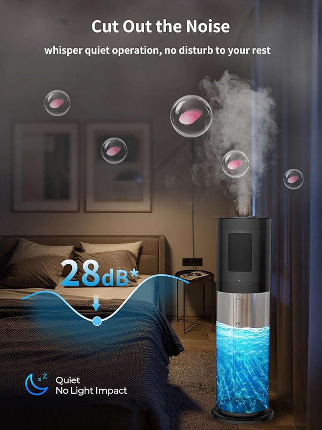 8L Humidifiers for Bedroom, 30dB Quiet, 500ft² Coverage, 60H Runtime, Top Fill - Image 5