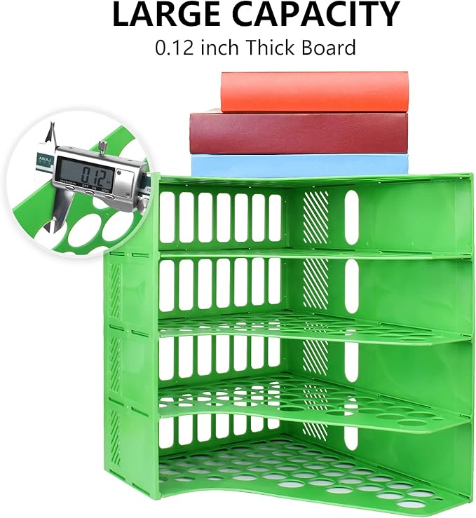 SAYEEC Magazine File Holder, Plastic Desk Organizer File Folder Holder - Image 3