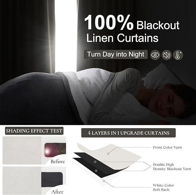 Birch Total Blackout Curtains 96 Inches Long - Image 2