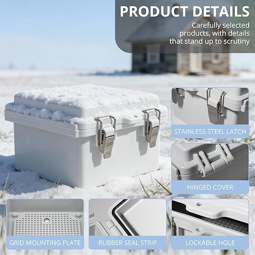 MAKERELE Small Electrical Junction Box Outdoor Weatherproof Gray Shell and IP67 - Image 3