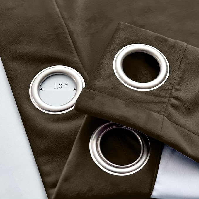 ChadMade Blackout Lined Premium Velvet Curtain Chocolate 100Wx96L Inch - Image 4