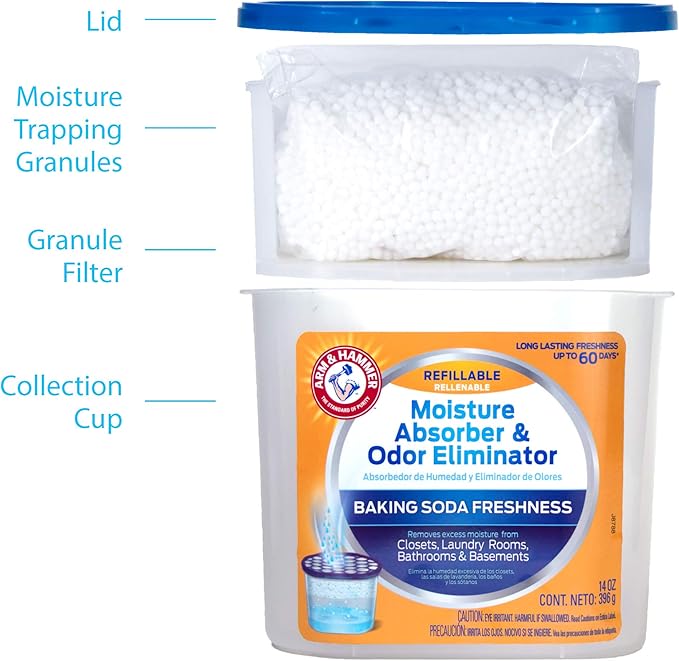 Arm & Hammer Fragrance Free Refillable Moisture Absorber and Odor Eliminator 14 - Image 4