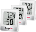 TempPro TP49 3 Pieces Digital Hygrometer Indoor Thermometer Humidity Meter Mini by ThermoPro