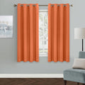 MYSKY HOME Orange Bedroom Curtains 63 Inch Long Blackout Curtains by MYSKYHOME