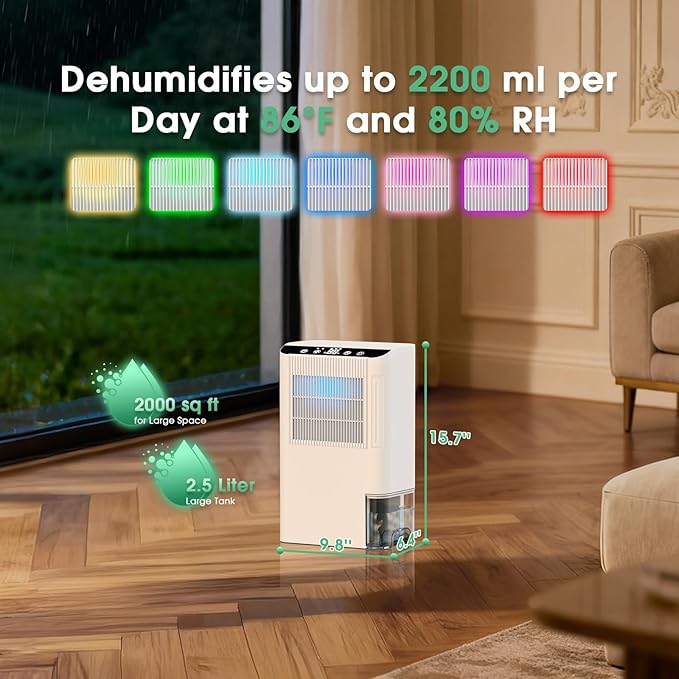 Dehumidifiers for Home, 2000 Sq.Ft Small Dehumidifier - Image 5