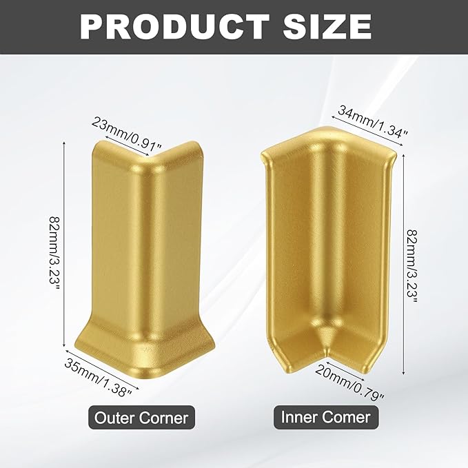 uxcell Self Adhesive Baseboard Corner Blocks, 3.23 Inch Wall Edge Corner - Image 2