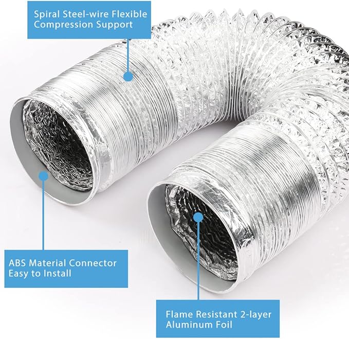 YIJUHOU Dryer Vent Hose, 4 Inch 10FT Aluminum Air Ducting, Flexible - Image 3