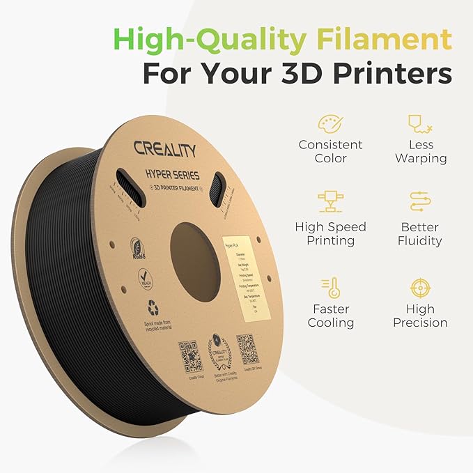 Creality Hyper PLA Filament Black 2KG, No-Tangling Stronger Toughness Fit Most - Image 4