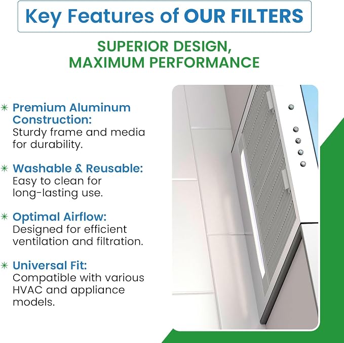 Filter Everything Air Cleaner Aluminum Filter Replacement, Electrostatic Pre & - Image 3