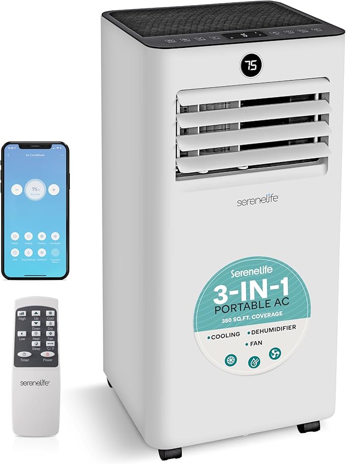 SereneLife 10, 000 BTU Portable Air Conditioner, Small AC by SereneLife