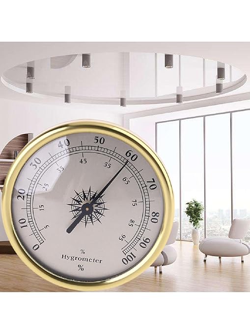 72mm Round Analog Hygrometer Gold Humidity Meter Gauge No Battery Needed - Image 6