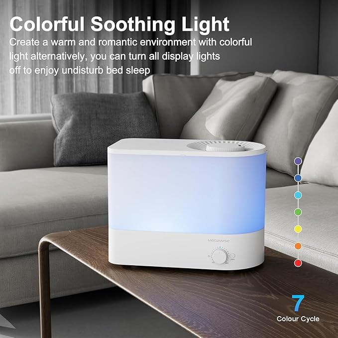 MEGAWISE 2025 Humidifier, 6L Large Capacity, 50H Runtime, Enjoy ultra-quiet - Image 6