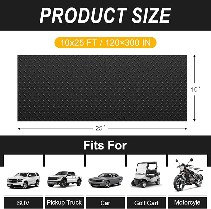 10x25 FT Garage Floor Mat, 2.8mm Thickened Flooring Roll - Image 2