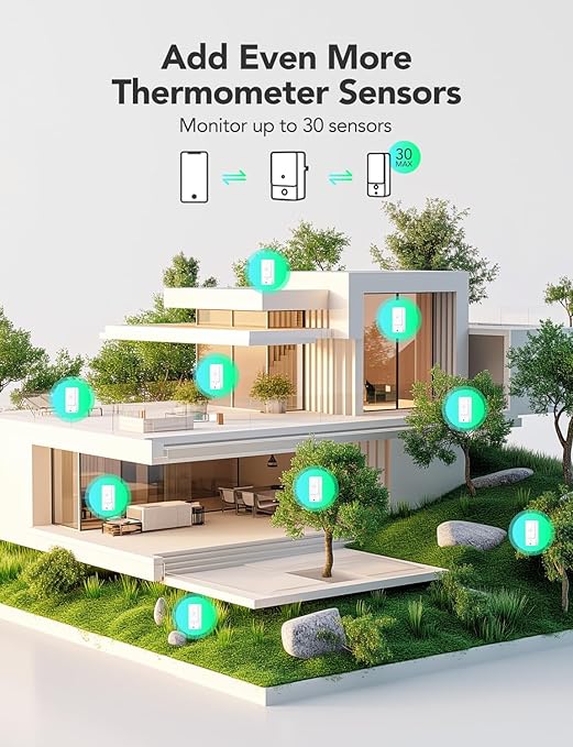 GoveeLife Wi-Fi Gateway Thermometer Hygrometer H5107, Outdoor Indoor Wireless - Image 6