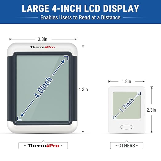 ThermoPro TP55 Digital Indoor Hygrometer Thermometer, 4-Inch Temperature / - Image 4