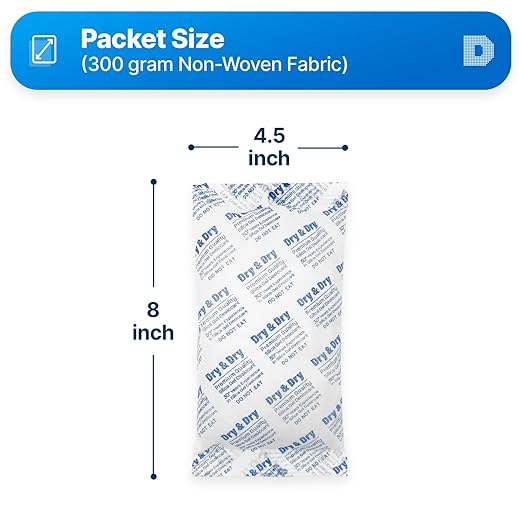 Dry & Dry 300 Gram Silica Gel Packets, Desiccant Packs, Silica Gel - Image 6