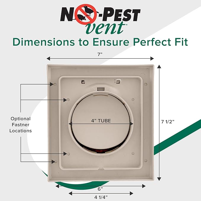 NO-PEST VENT, Exclusive Dual Door Dryer Vent Cover Outdoor 4 inch or Bathroom - Image 5
