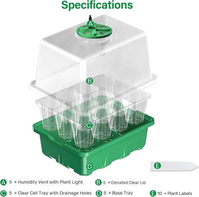 Bonviee 5 Packs Seed Starter Tray - Image 2
