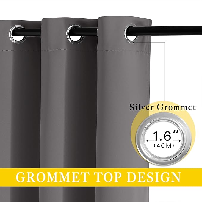 NICETOWN Sliding Glass Door Curtain Extra Long 132 inches Long, Grommet Thermal - Image 3