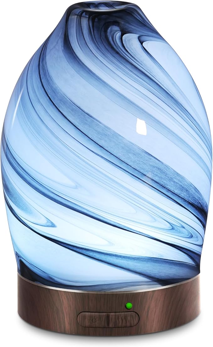 Essential Oil Diffuser Aromatherapy Diffuser -150ml Art Glass Aroma Diffuser by EQUSUPRO