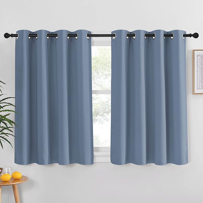 NICETOWN Short Blackout Stone Blue Curtain 54 inches Long by NICETOWN