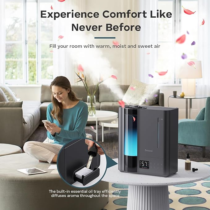 BREEZOME 8L Humidifiers for Bedroom, Warm & Cool Mist for Large Room Home - Image 7