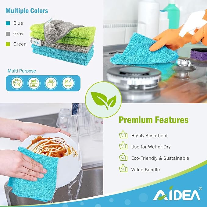 AIDEA Microfiber Cleaning Cloth-800PK, Soft Microfiber Towels - Image 6